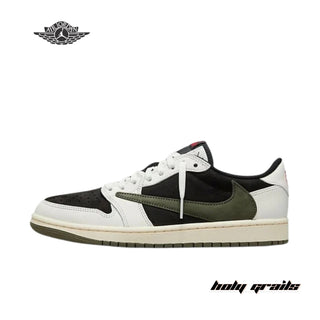 Travis Scott x Nike Air Jordan 1 Retro Low OG SP 'Olive' Sneakers - Side 2