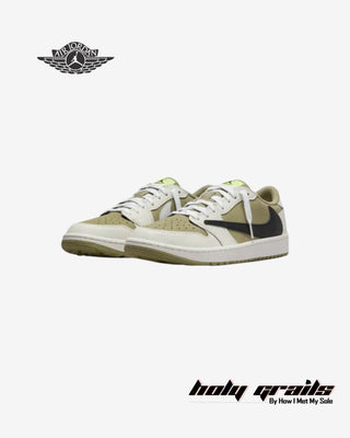 Travis Scott x Nike Air Jordan 1 Low Golf 'Neutral Olive' Sneakers - Front