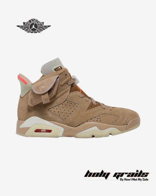 Travis Scott x Nike Air Jordan 6 Retro 'British Khaki' Sneakers - Side 1