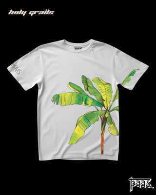 'Tropical Tree-Shirts Banana' White T-Shirt HG x Paas Collective - Front