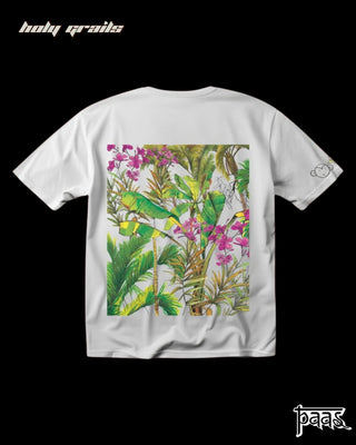 'Tropical Tree-Shirts Wildflower' White T-Shirt HG x Paas Collective - Back