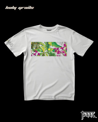 'Tropical Tree-Shirts Wildflower' White T-Shirt HG x Paas Collective - Front