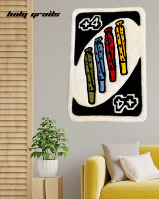 Uno Reverse Tufted Rug On Wall