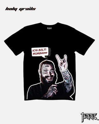 'Vinyl Vogue  Post Malone' Black Tee HG x Paas Collective - Front