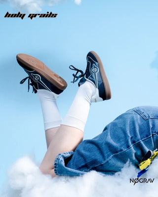 Women in Homegrown 'Azzure' Navy Blue Premium PU Upper, Cushioned Footbed, Eva Midsole & Rubber Outsole Lightweight Sneaker HG x NoGrav - Both Inner & Public Side Close
