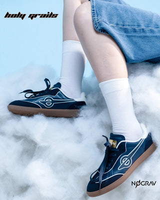 Women in Homegrown 'Azzure' Navy Blue Premium PU Upper, Cushioned Footbed, Eva Midsole & Rubber Outsole Lightweight Sneaker HG x NoGrav - Sides Close