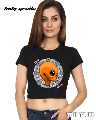'Mandala Alien' Graphic Crop Top HG x Trip Tribe