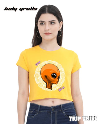 'Mandala Alien' Graphic Crop Top HG x Trip Tribe