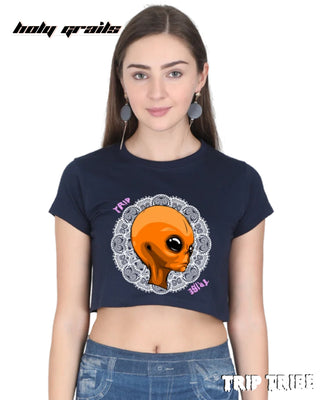 'Mandala Alien' Graphic Crop Top HG x Trip Tribe
