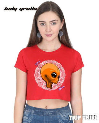 'Mandala Alien' Graphic Crop Top HG x Trip Tribe