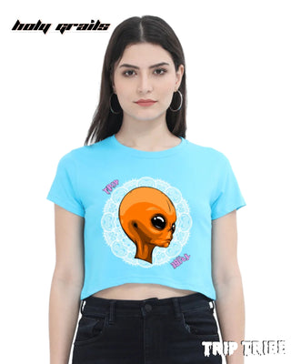 'Mandala Alien' Graphic Crop Top HG x Trip Tribe