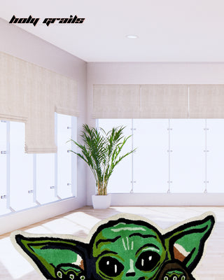 Yoda Peek Tufted Rug on Floor
