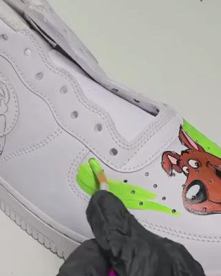Hand Painted Custom Air Force 1 x Scooby Doo Sneakers - Video