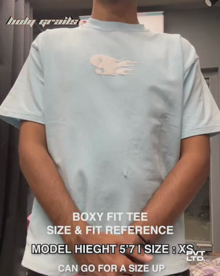 Men in Street Style 'Sub Zero' Blue 260 GSM Premium Cotton Oversize Graphic T-Shirt HG x Pvt Ltd - Video